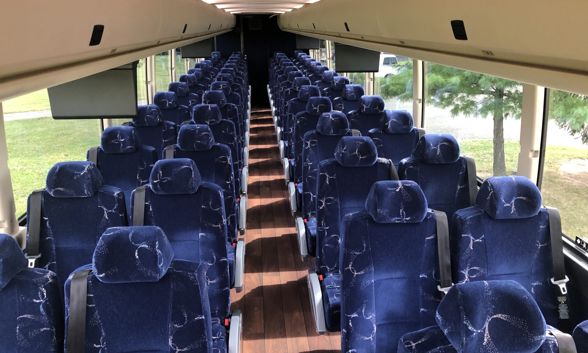 Buckey Charter Service photo of inside charter bus comfortable seats